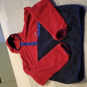 Men's Patagonia hooded Synchilla snap-t sweater, size L (fits like an XL)